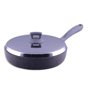 Momaz 28cm Granite Grey Deep Pan with Lid