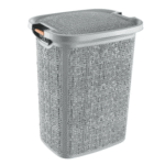 Tuffex Basket 60L Grey with Wooden Handle & Lid