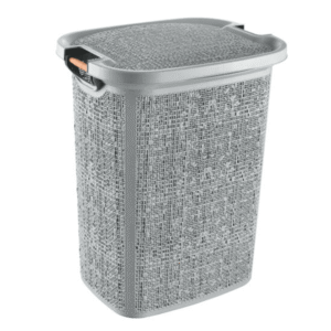 Tuffex Basket 60L Grey with Wooden Handle & Lid