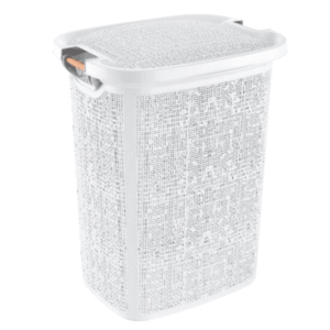 Tuffex Basket 60L White with Wooden Handle & Lid