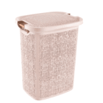 Tuffex Basket 60L Pink with Wooden Handle & Lid