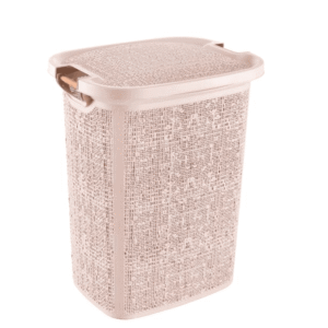 Tuffex Basket 60L Pink with Wooden Handle & Lid