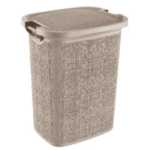 Tuffex Basket 60L Beige with Wooden Handle & Lid