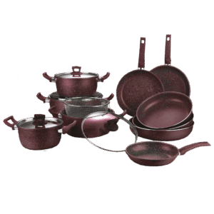 Momaz Granite Red 15pcs Cookware Set