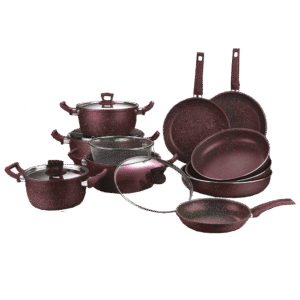 Momaz Granite Red 15pcs Cookware Set
