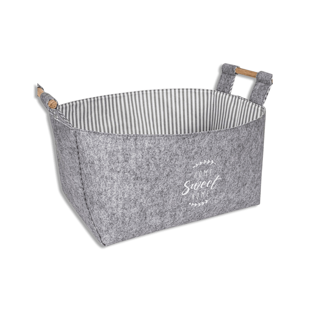 Grey-Felt-Rectangular-Multi-Purpose-Basket-With-Wooden-Handle-1