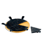 Momaz Black Marble Sliced Pizza Plate with Bamboo Tray