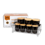 Momaz Black Marble Spice Set with Stainless Stand