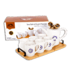 Momaz Blue Eye Tea Set with Bamboo Tray