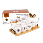 Momaz Blue Eye Tea Set with Bamboo Tray