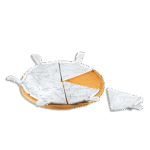 Momaz White Marble Sliced Pizza Plate with Bamboo Tray