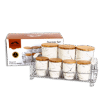 Momaz White Marble Spice Set with Stainless Stand