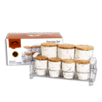 Momaz White Marble Spice Set with Stainless Stand