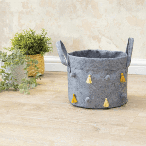 Round Grey Decorative Organizer