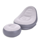 Jilong Flocked Lounger with Stool