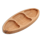 Hauspec Wooden 3 Section Oval Snack Plate