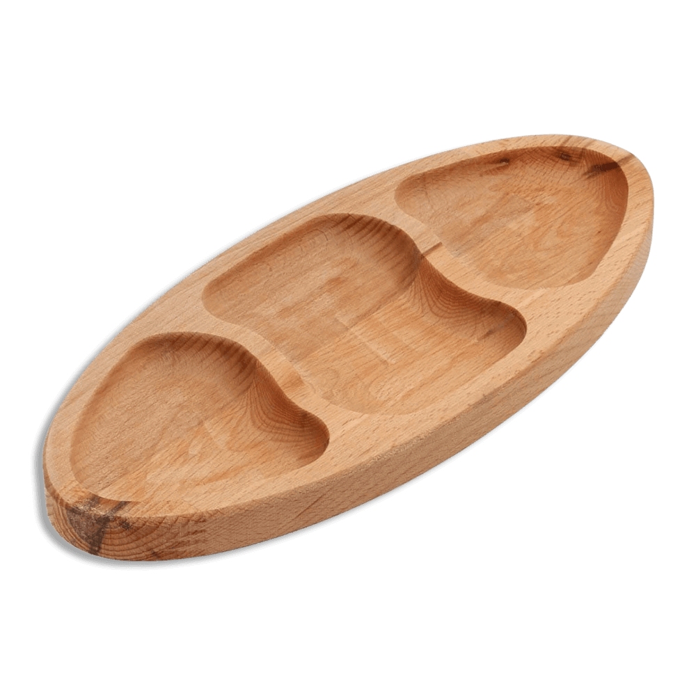 Hauspec-Wooden-3-Section-Oval-Snack-Plate-1