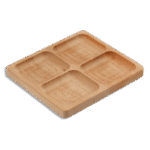 Hauspec Wooden 4 Section Squared Snack Plate