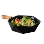 Momaz Porcelain Black Deep Serving Bowl with Golden Grip