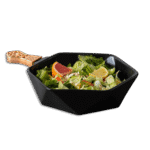 Momaz Porcelain Black Deep Serving Bowl with Golden Grip