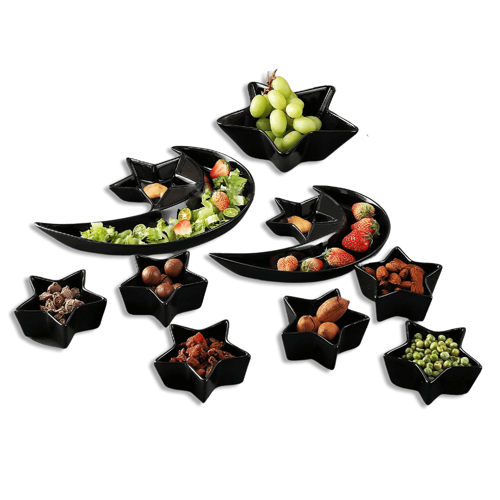 Momaz Set of 9pcs Porcelain Crescent with Stars