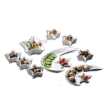 Momaz Set of 9pcs Porcelain White Crescent with Stars
