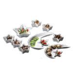 Momaz Set of 9pcs Porcelain White Crescent with Stars