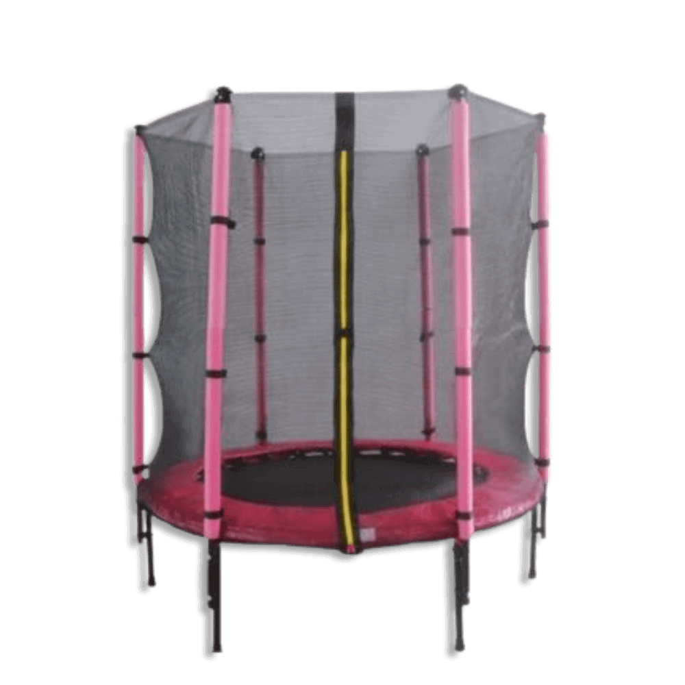 Outdoor 140cm Red Trampoline with Enclosure Net