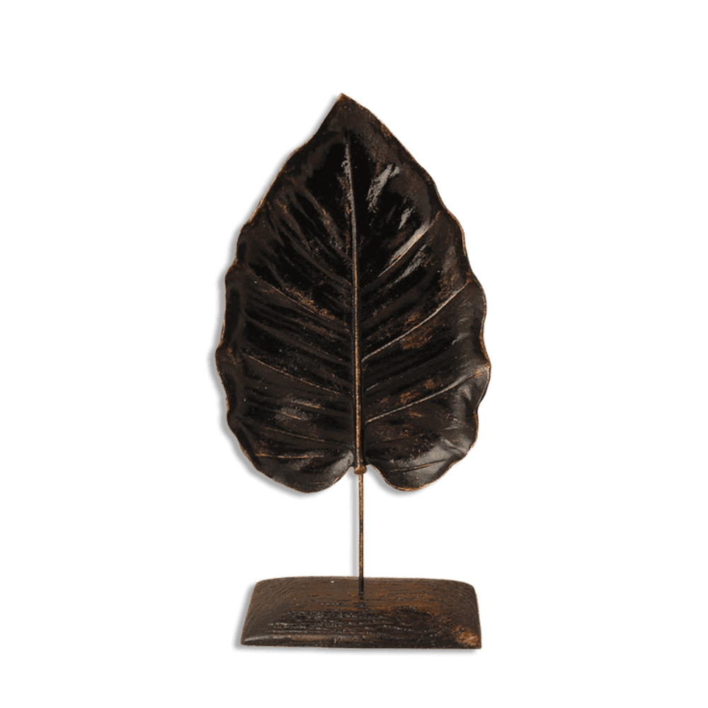 Black Leaf Shaped Resin Decor