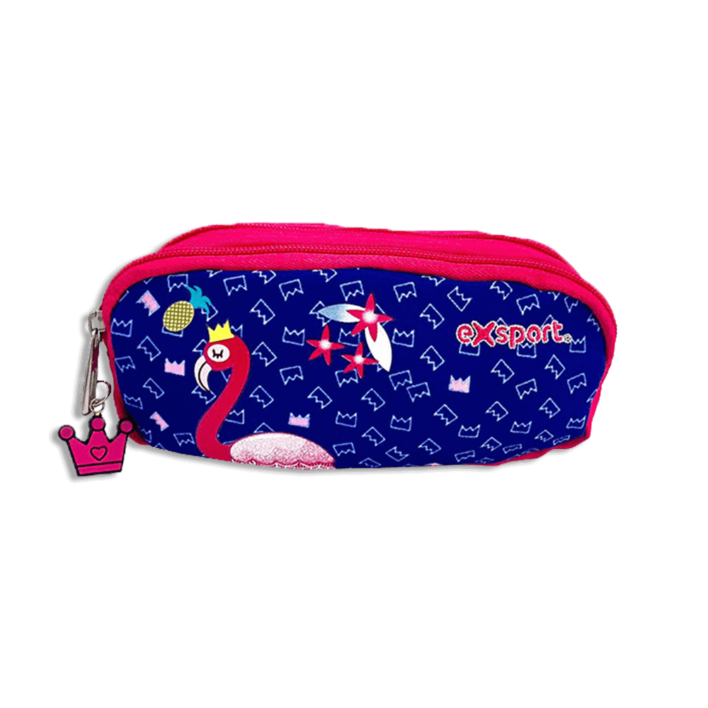 Exsport Flamingo Pencil Case 2 Zippers