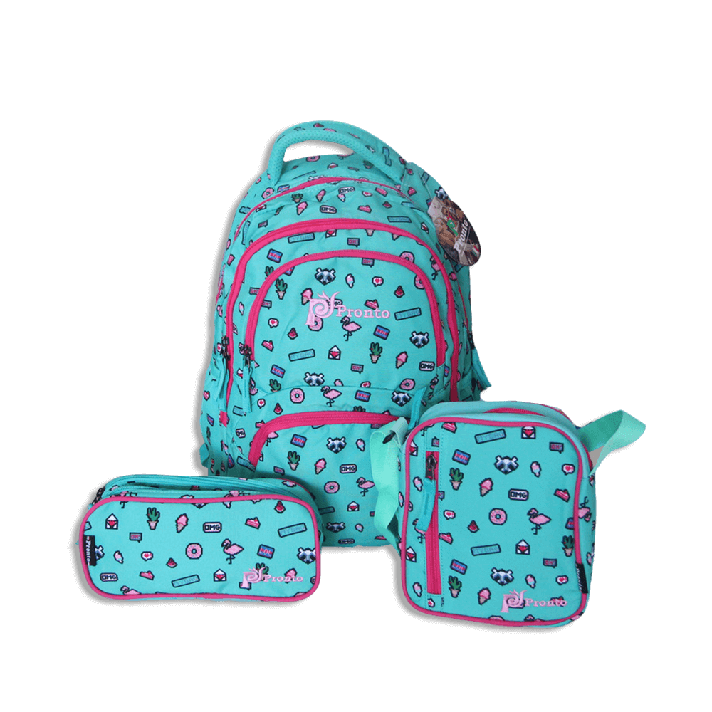 Pronto Blue Designed Bag Set of 3pcs