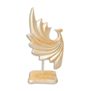 Resin 32cm White & Gold Decor