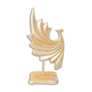 Resin 32cm White & Gold Decor