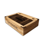 Wooden Box with Glass Lid 4 Sections