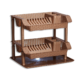 2 Layers Light Brown Rattan Plastic Dish Rack