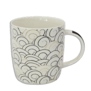 Beige & Balck Circles Mug