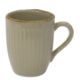 Beige Ribbed Mug With Gold Frame