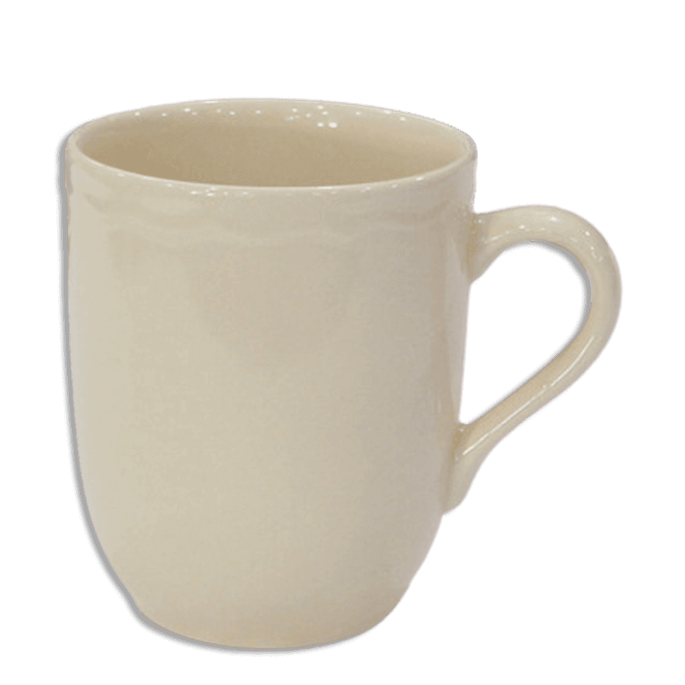 Beige Ribbed Mug