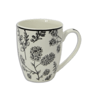 Black Flower Desgined Mug