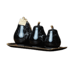 Black Porcelain Pear Set with Tray
