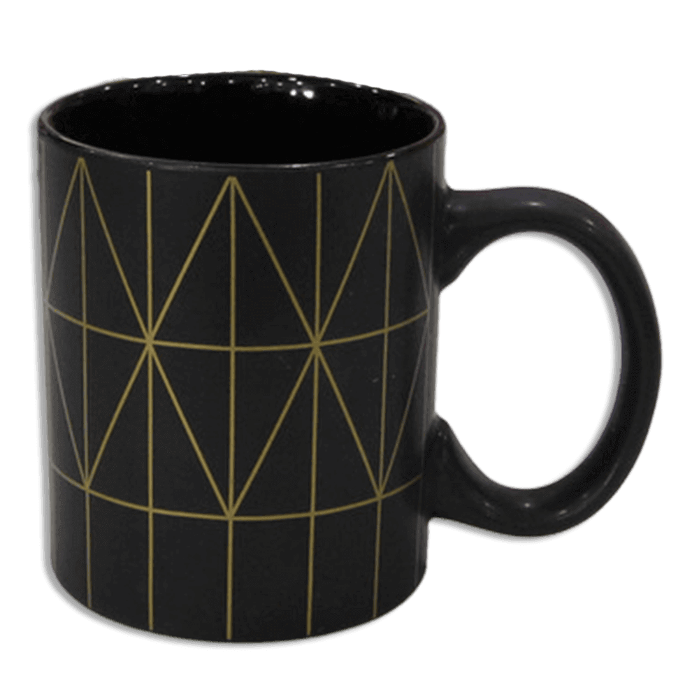 Black with Gold Designed Mug