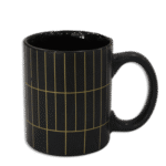 Black with Lined Gold Design Mug