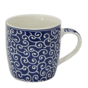 Blue & White Patterned Mug