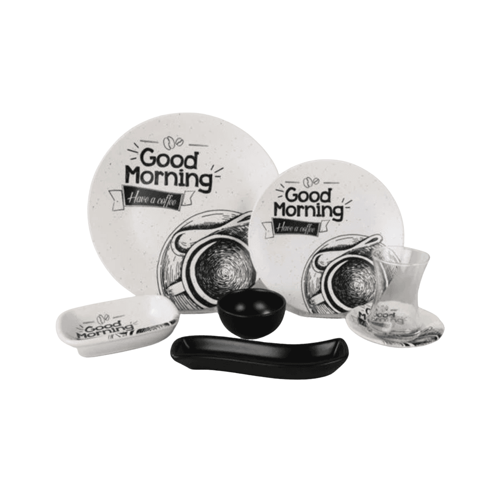 Ceramic 19 Piece Patterned Round Breakfast Set