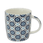 Flowers Patterned Blue & White Mug