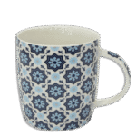 Flowers Patterned Blue & White Mug