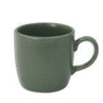 Ceramic Turkish Coffee Mug Green Exterior Black Interior Classic Handle