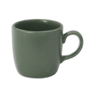 Ceramic Turkish Coffee Mug Green Exterior Black Interior Classic Handle