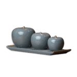 Grey Porcelain Apple Set with Tray