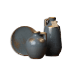 Grey Porcelain Decor 2 Jugs with Plate